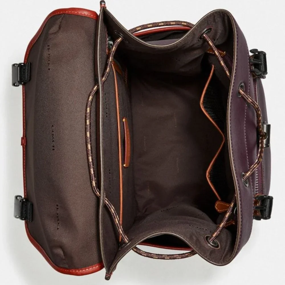 Coach League Flap Backpack In Colorblock - Picture 9 of 10